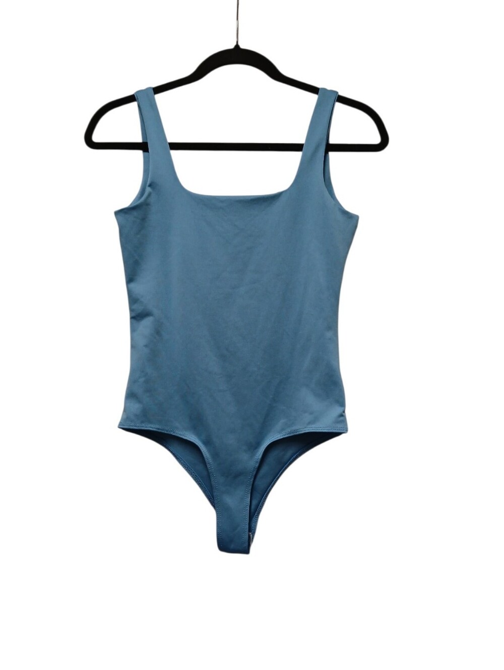 Live In The Moment Solid Blue Sleeveless Bodysuit, NWOT-Size Medium